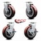 Service Caster 6 Inch Poly on Polyolefin Swivel Caster Set with Roller Bearings 2 Brakes SCC SCC-20S620-PPUR-2-TLB-2 - alternate 7